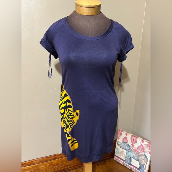 Diane Von Furstenberg Mini Dress Size 4 Silk Jersey Tiger  Print - Picture 2 of 9